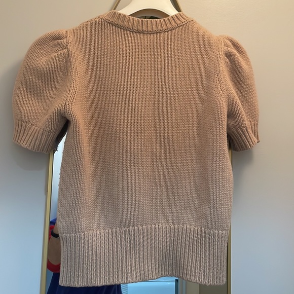 Kate Spade wool knit puff 3/4 sleeve sweater Tan size XS/SMALL - Picture 10 of 12